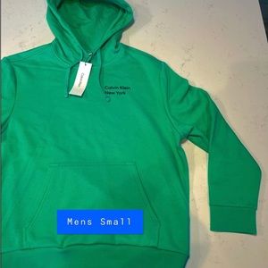 Calvin Klein 68 Knockout Logo Green Hoodie Mens Small